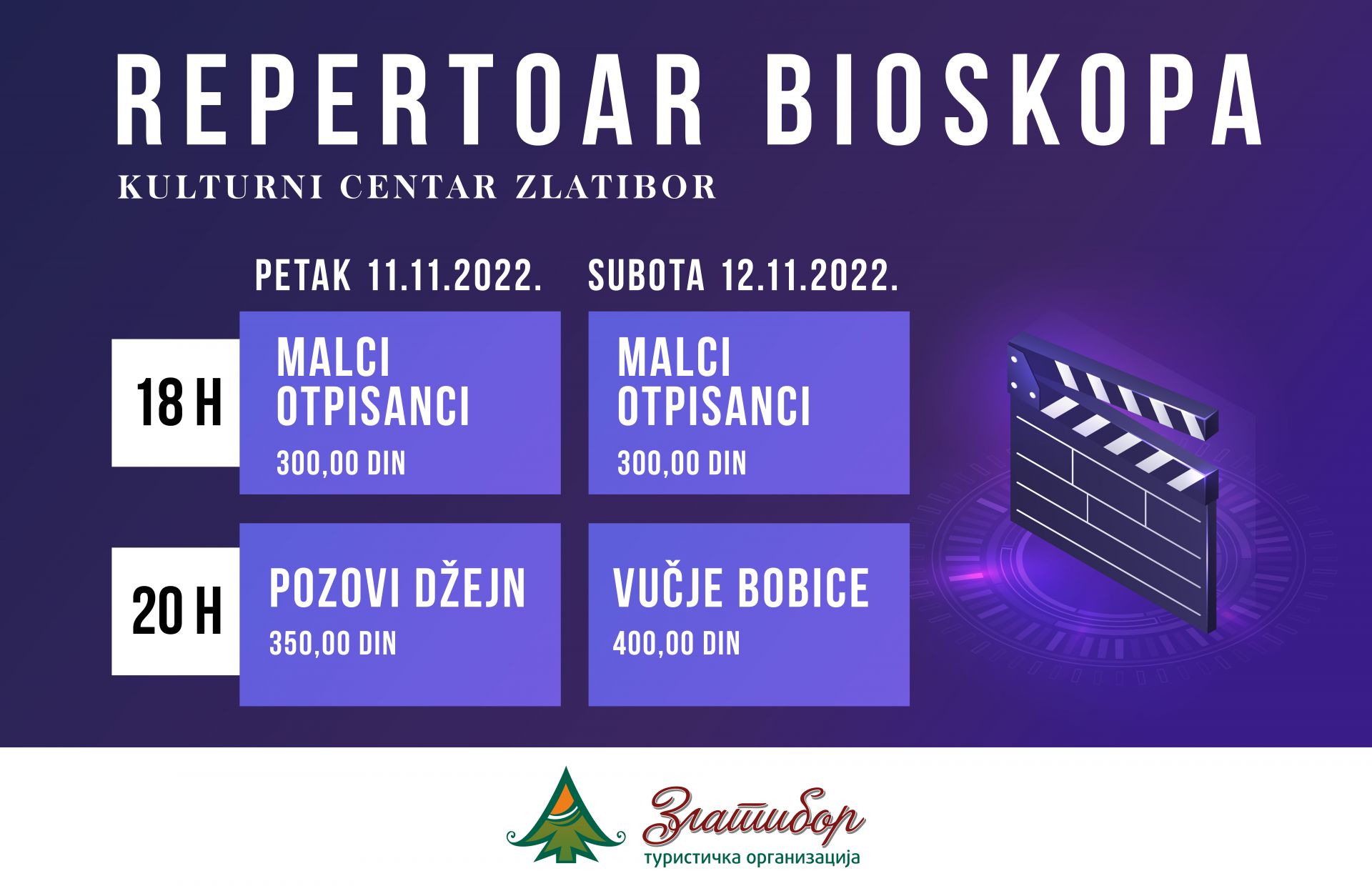 Репертоар биоскопа - Културни центар Златибор  Репертоар биоскопа - Културни центар Златибор