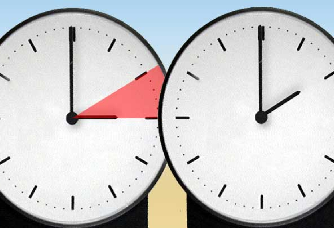Прелазак на зимско рачунање времена, илустрација 